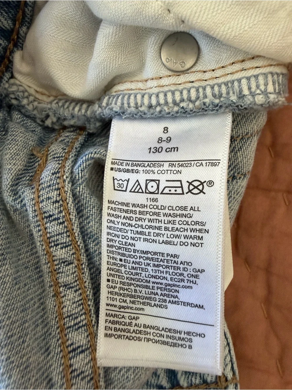 Girl’s Light Wash Wide Leg GAP Jeans